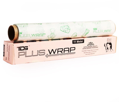 TDS PLUS WRAP 11 Meter Food Wrapping Butter Paper (Green Print, Pack 1) Paper Foil(11 m)
