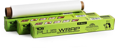 TDS PLUS WRAP 25 Meter Food Wrapping Plain Off White Butter Paper Pack 3 Paper Foil(Pack of 3, 25 m)