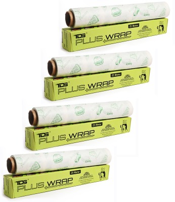 TDS PLUS WRAP 25 Meter Food Wrapping Butter Paper (Green Print, Pack 4) Paper Foil(Pack of 4, 25 m)