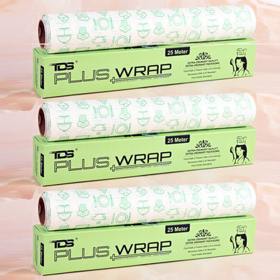 TDS PLUS WRAP 25 Meter Printed Butter Paper(Green) - Pack-3 Parchment Paper(Pack of 3, 54 m)