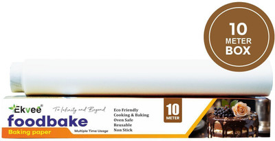 EKVEE Foodbake Paper 10 METRES Roll Non-Stick, FDA Approved, Oven & Microwave Safe Parchment Paper(10 m)