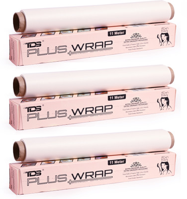 TDS PLUS WRAP 11 Meter Food Wrapping Butter Paper (White, Pack 3) Paper Foil(Pack of 3, 11 m)
