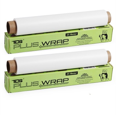 TDS PLUS WRAP 25 Meter Food Wrapping Butter Paper (White, Pack 2) Paper Foil(Pack of 2, 25 m)