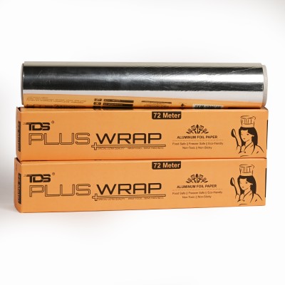 TDS PLUS WRAP TDS PLUS WRAP 72 Meter Food Wrapping Aluminium Foil Paper Pack 2 Aluminium Foil(Pack of 2, 144 m)