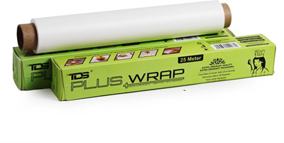 TDS PLUS WRAP 25 Meter Food Wrapping Plain Off White Butter Paper Pack 1 Parchment Paper(Pack of 2, 25 m)