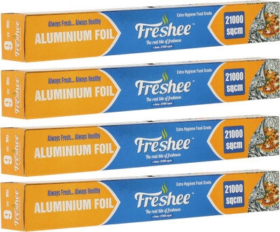 Freshee 7m Foil Roll 11 micron Thick 21000sqcm PK-4 Aluminium Foil(Pack of 4, 7 m)