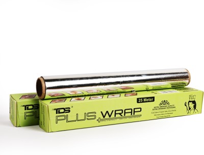 TDS PLUS WRAP TDS PLUS WRAP 25 Meter Food Wrapping Aluminium Foil Paper Pack 2 Aluminium Foil(Pack of 2, 50 m)