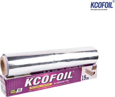 Kcofoil Aluminium Silver Kitchen Foil Roll Paper Aluminium Foil(18 m)