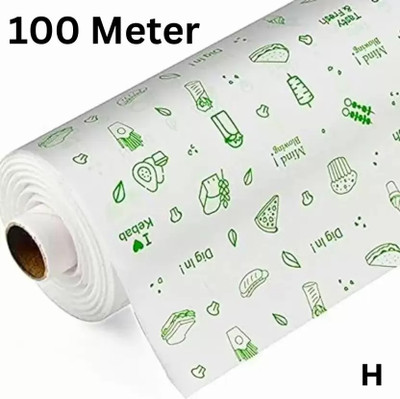 huemic 100M Butter Paper for food, roti, pack Iing, wrapping 100Meter Shrinkwrap Parchment Paper(100 m)