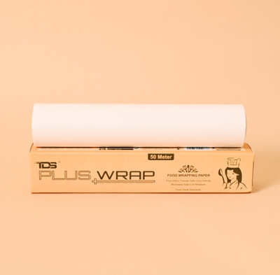 TDS 50 Meter Roti, Paratha, lunch Wrapping/Packing Butter Paper (White) Roll Pack 1 Parchment Paper(50 m)