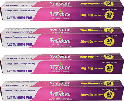 Freshee 3.6meter Foil Roll 11 micron thick PK-4 Aluminium Foil(Pack of 4, 3.6 m)