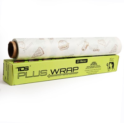 TDS PLUS WRAP 25 Meter Food Wrapping Butter Paper (Brown Print, Pack 1) Paper Foil(25 m)