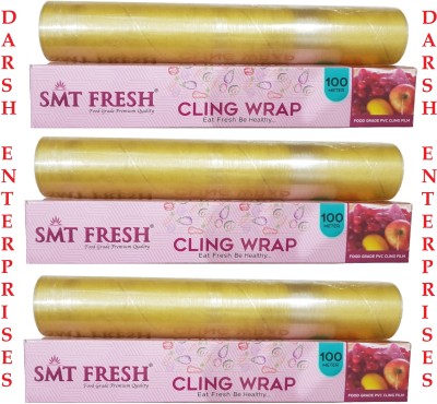 SMT FRESH Cling Wrap 100 Meter Biodegradable Cling Film Food Wrapping Shrinkwrap(Pack of 3, 300 m)