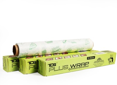 TDS PLUS WRAP 25 Meter Food Wrapping Printed Green Butter Paper Pack 3 Parchment Paper(Pack of 3, 25 m)