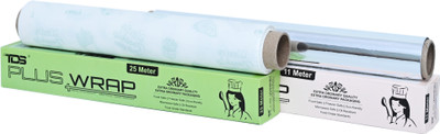 TDS PLUS WRAP Combo Pack 2 - 11 Mtr Aluminium Foil Paper & 25 Meter Print Butter Paper Parchment Paper(Pack of 2, 36 m)