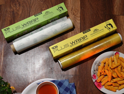 TDS PLUS WRAP 25 Meter Printed Butter Paper & 100 Meter Biodegradable Food Storage Cling Film Shrinkwrap(Pack of 2, 125 m)