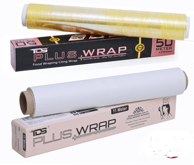 TDS PLUS WRAP 11 Meter Plain Butter Paper & 50 Meter Food Stroage Film Parchment Paper(Pack of 2, 11 m)
