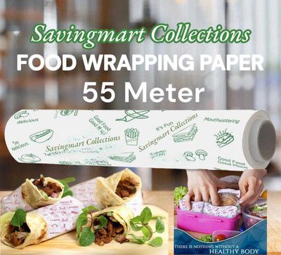 SAVINGMART COLLECTIONS FOOD WRAPPING PAPER 55 MTR | PAPER FOIL | BUTTER PAPER | FOOD WRAP| ROTI WRAP Paper Foil(55 m)