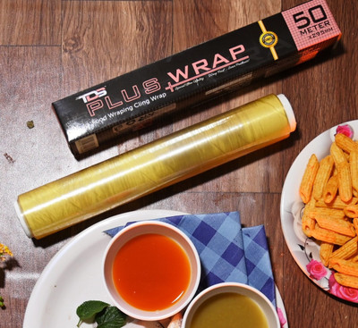 TDS PLUS WRAP 11 Meter Brown Print Butter Paper & 50 Meter Food Stroage Film Parchment Paper(Pack of 2, 11 m)