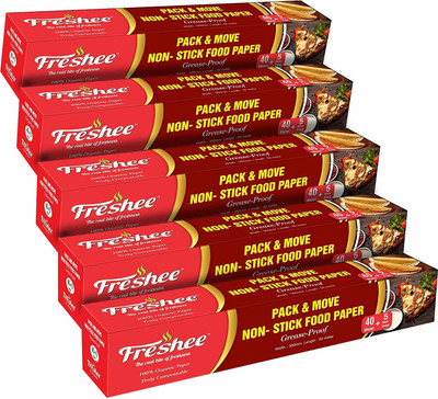 Freshee 45 Meter Grease-Proof Paper Food Wrapping Paper Cooking and Food Packaging Parchment Paper(Pack of 5, 45 m)