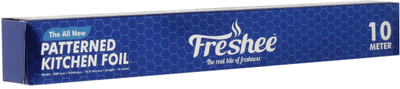 Freshee 10m Aluminium Silver Kitchen Foil Roll Paper 11 micron Disposable Food Wrap Aluminium Foil(10 m)