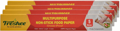 Freshee 5 meter Multipurpose Non-Stick Food Paper Pack of 3, Grease Proof, Organic Paper Shrinkwrap(Pack of 3, 5 m)