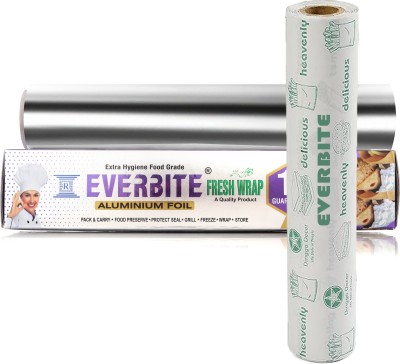 Everbite Aluminium Foil 1Kg Heavy Duty 18 Micron| 1Kg Butter Paper & Wrapping Paper Aluminium Foil(Pack of 2, 100 m)