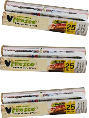 vfresco Aluminium Foil- 11 Micron - 25 Meter net Aluminium Foil Aluminium Foil(Pack of 3, 75 m)