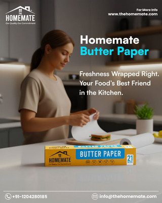 THE HOMEMATE GREASE RESISTANT BUTTER PAPER 21M ROLL COMBO PACK OF 2 Parchment Paper(Pack of 2, 42 m)