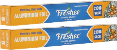 Freshee 7m Foil Roll 11 micron Thick 21000sqcm PK-2 Aluminium Foil(Pack of 2, 7 m)