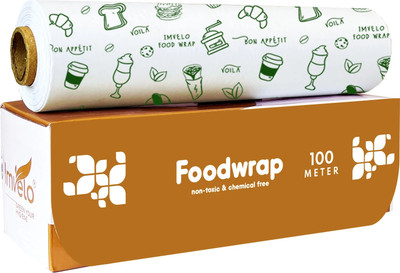 IMVELO Food Wrapping Paper - Non-Stick, Reheatable Butter Paper Roll for Food Wrap Paper Foil(100 m)