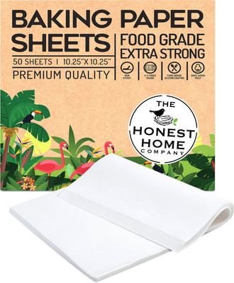 The Honest Home Company Non Stick Paper Sheets - Reusable, For Baking, Oilproof Parchment Paper(Pack of 50, 0.27 m)