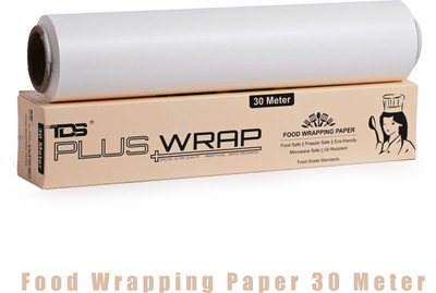 TDS PLUS WRAP Plain Butter Paper Food Packing, Cooking, Baking Keeps Food Warm Paper Parchment Paper(30 m)