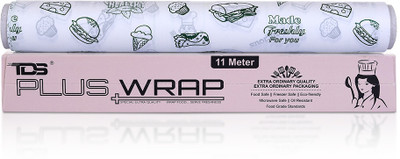 TDS PLUS WRAP 11 Meter Green Print Food Wrapping Butter Paper Pack 1 _ New Pack Parchment Paper(11 m)