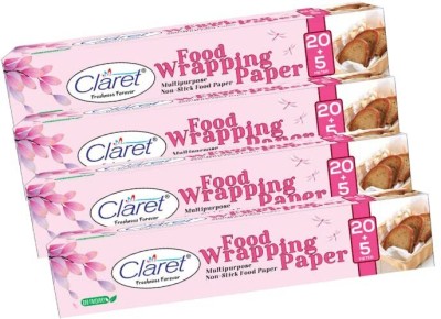 CLARET 20 + 5 M Printed Food Wrapping Butter Paper Roll food fresh and hygienic 4pc Paper Foil(Pack of 4, 25 m)