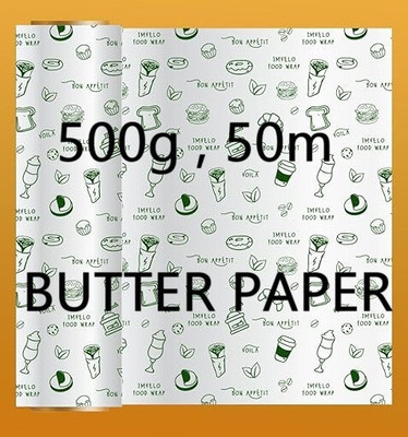 Dityam Food Wrapping Paper Non-Stick Baking Paper for Oven ,Microwave 50Meter 500g Paper Foil(50 m)