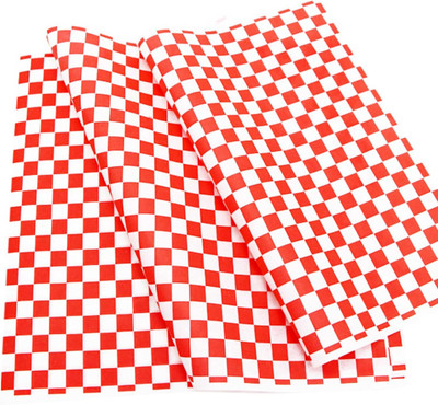 Rk BUTTER PAPER REDCHECK PRINTED FOR FODD WRAPPING 12x12 INCH PACK FF 100 SHEETS Paper Foil(Pack of 100, 0.3048 m)