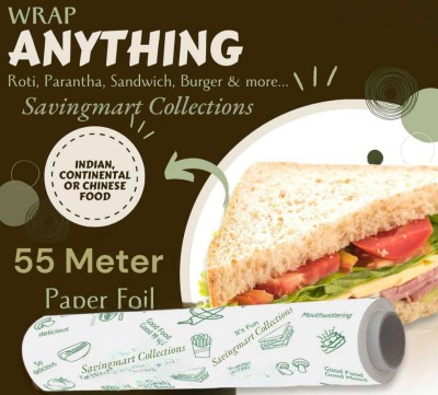 SAVINGMART COLLECTIONS 55 MTR FOOD WRAP | ROTI WRAP | PAPER FOIL | BUTTER PAPER| FOIL WRAP Parchment Paper(55 m)
