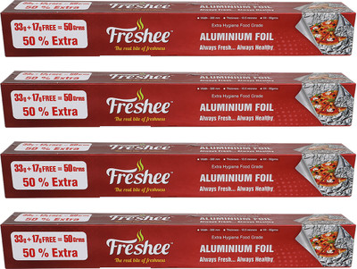 Freshee 50gm Foil Roll 11micron thick PK-4 Aluminium Foil(Pack of 4, 5 m)