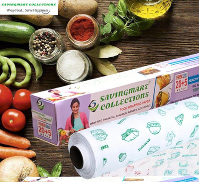 SAVINGMART COLLECTIONS ROTI WRAP 25 MTR ROLL | BUTTER PAPER | PAPER FOIL | FOOD WRAP |CHAPATI WRAP Parchment Paper(25 m)