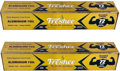 Freshee 14 micron Thick Silver Foil Paper for Food Packing, Chef Special Oven Safe Aluminium Foil(Pack of 2, 45 m)