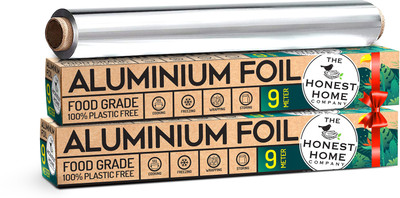 The Honest Home Company Aluminium Foil Paper Roll 18 Meter - Silver Foil Paper (9+9), 11 Micron Premium Aluminium Foil(Pack of 2, 18 m) The Honest Home Company Aluminium Foil Paper Roll 18 Meter - Silver Foil Paper (9+9), 11 Micron Premium Aluminium Foil(Pack of 2, 18 m)
