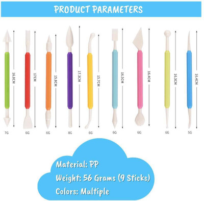 Connectwide Fondant Tool Kit(Pack of 9)