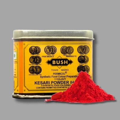 KONFIZ BUSH Kesari Powder IH9140 Synthetic Food Colour Preparation Powder Orange(100 g)