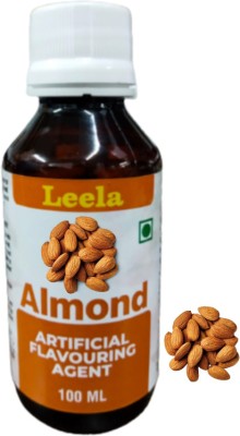 Leela Organic Almond Flavour for Milk,Baking,Ice Creams,Culinary Flavouring Essence| Almond Liquid Food Essence(100 ml)