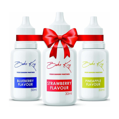 Bake King Combo of Blueberry Strawberry & Pineapple Flavour Essence 30ML each Blueberry Liquid Food Essence(90 ml)