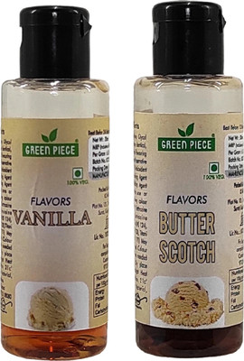 GREEN PIECE Butter Scotch and Vanilla Flavor food Essence.(30gm x2)(Pack of 2) Butterscotch Liquid Food Essence(60 ml)