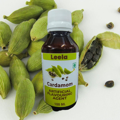 Leela Organic Elaichi/Cardamom Flavour for MilkShake,Baking,Ice Creams,Culinary Essence| Cardamon Liquid Food Essence(100 ml)
