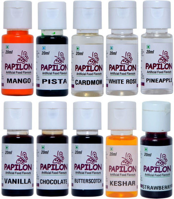 PAPILON Assorted Culinary Essence (20 Ml X 10 Bottles) Mixed Fruit Liquid Food Essence(20 ml)