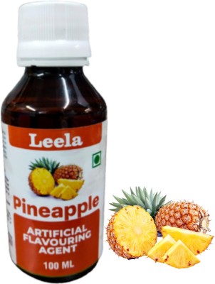 Leela Organic Pineapple Food Flavours & Colours added Emulsion for Cake Baking, Ice Creams| Pineapple Liquid Food Essence(100 ml)